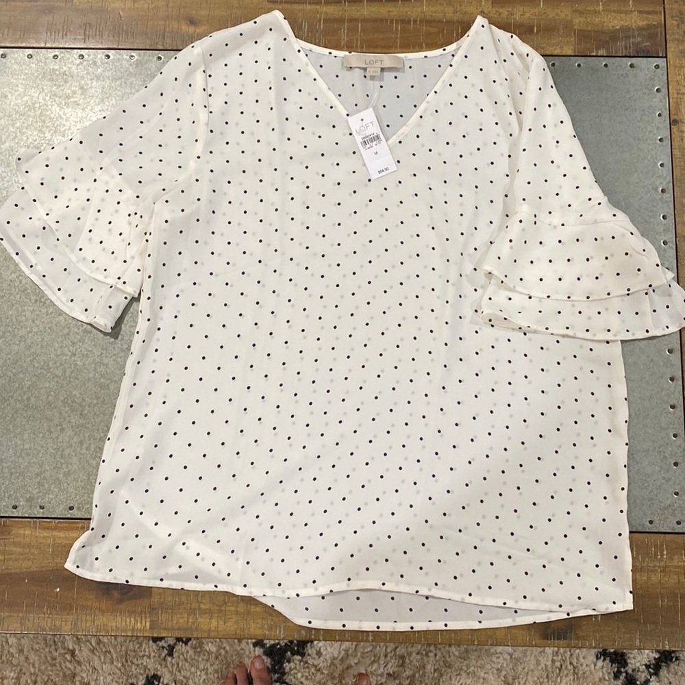 NWT Loft polka dot shirt